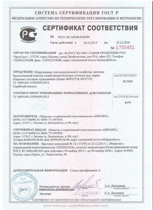 Сертификат Биодека